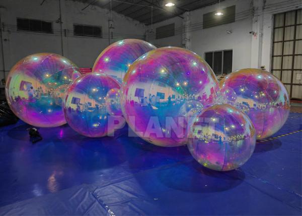 Shinny Floating PVC Iridescent Clear Sphere Mirror Balloon Holographic Rainbow