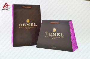 Wholesale Gift Packaging Personalised Paper Carrier Bags Printed Biodegradable Purple Rope from china suppliers