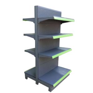 Wholesale Double Side Grey Shelf Factory Price steel supermarket shelves from china suppliers