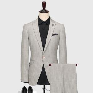 Wholesale V-neck Plus Size 3 Piece Wool/Polyester Formal Business Suits for Men's Wedding Party from china suppliers