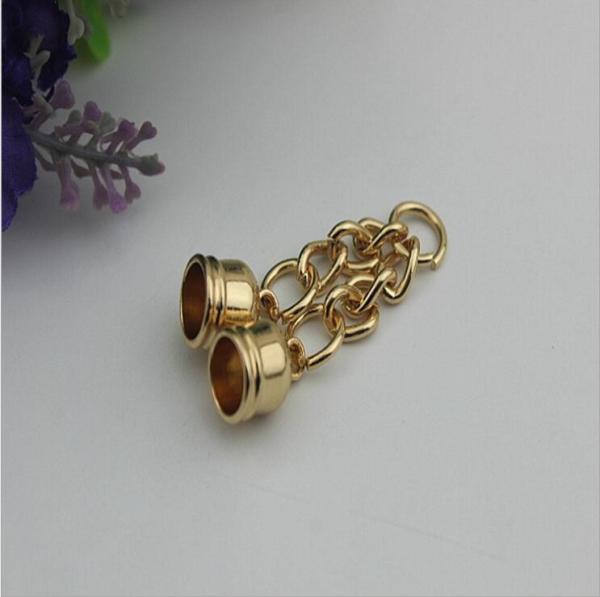 ODM / OEM good quality zinc alloy light gold handbag metal tassel cord end caps