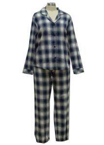 Wholesale Shirt Collar Women'S Plaid Pajama Set , Women'S 2 Piece Loungewear Sets Rounded Edges from china suppliers