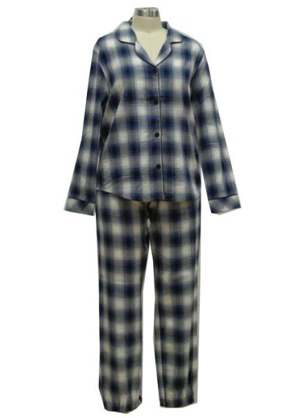Shirt Collar Women'S Plaid Pajama Set , Women'S 2 Piece Loungewear Sets Rounded