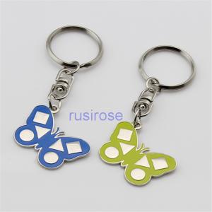 Wholesale Customized Butterfly Shape Keychain, Custom Butterfly Shape Badge, Color Butterfly Metal Keychain, Soft Metal Keychain from china suppliers