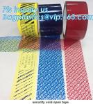 Supply tamper proof plastic open void tape for seal courier bag envelopes with