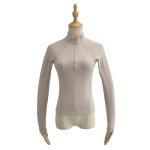 2023 Spring Double Sided German Velvet Raglan Sleeve Zipper Bottom Top Women'S T