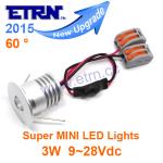 Aluminium Shell DC12/24V 3W 60° Super Bright MINI LED Downlights Cabinet Light
