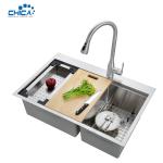 30x22x10cm Cheap Stainless Steel Kitchen Sinks Hot Sale Double Bowl Handmade