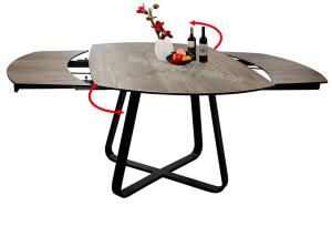 Wholesale 2 Meter Woodgrain Extension Dining Table , Horsebelly Unique Dining Tables from china suppliers