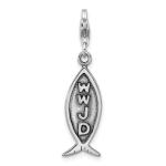Carat in Karats Sterling Silver Antiqued Rhodium-Plated Lobster Clasp Pendant
