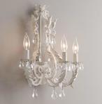 Antique lighting Rustic Decor White Body Color crystal wall sconce (Wh-VR-102)