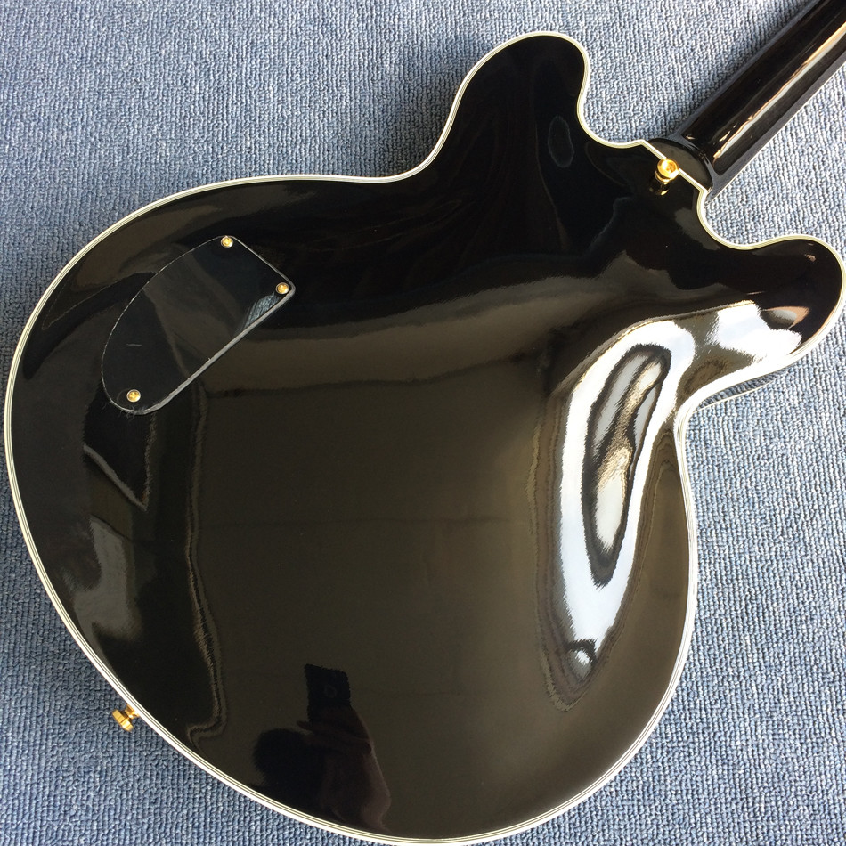 Hollow Body Jazz Electric Guitar in Black