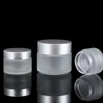 15g 30g 50g 100g Frosted Clear Glass Cream Jar with Gold Silver Screw Lid