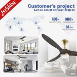 Lamp Body Material Metal 60 Inch Powerful High Airflow LED Ceiling Fan for