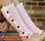 women knit boot cuffs acrylic cable pattern lace boot socks buttons leg warmers