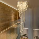 Modern Double Spiral Staircase Lustre Crystal ceiling lights for entrance