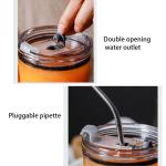 Beverage 450ml Borosilicate Glass Straw Coke Cups