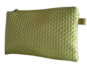 Wholesale Gold Woven Veins Leatheroid Wallet Bag, Fabric Carrier Bags With Leather Loop from china suppliers