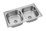 Chromium Polished Kitchen Stainless Steel Dual Bowl Sink 85*48cm