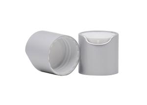 Wholesale 24mm Aluminum Disc Top Cap Matte Silver Plastic Screw For Bottles UV Coating from china suppliers