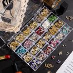 Plastic Nail Art Decorations Container, Transparent Plastic Organizer Box, Clear