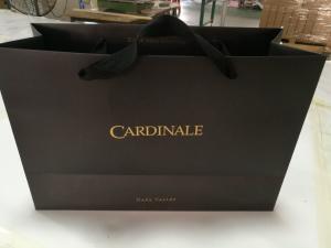 Wholesale Custom design black gift paper shopping carry package bag with handle from china suppliers