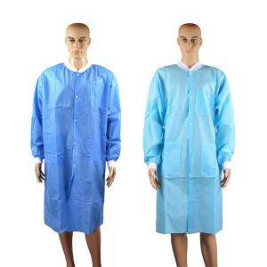 Wholesale SMS nonwoven visitor gown disposable lab coat lab gown from china suppliers