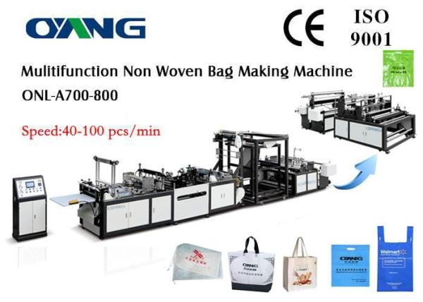 Ultrasonic Sealing Non Woven Bags Manufacturing Machine For D Cut / T Shirt /