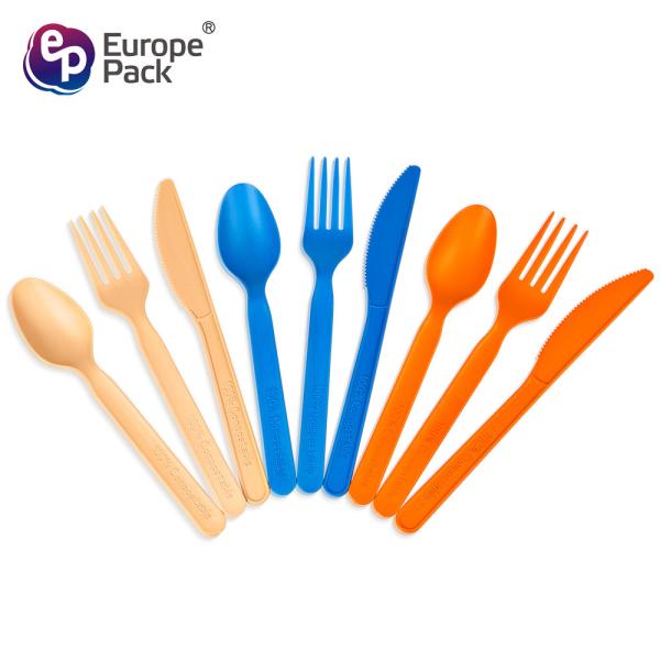 Cutlery with Napkin Colorful PLA Plastic Wholesale Disposable Flatware Sets