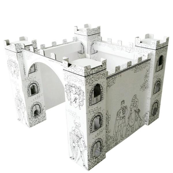 Kids Foldable Cardboard Playhouse To Colour CPSIA Certified Cardboard Box