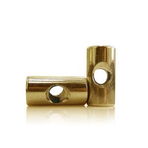 Wholesale Imperial Measurement System M1-M16 Brass Hex Dowel Barrel Nuts for Furniture Assembly from china suppliers