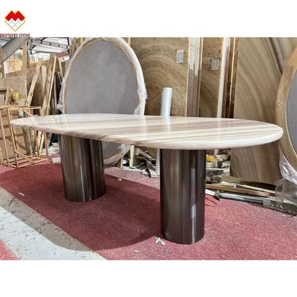 Palissandro Blue Marble Table Top Modern Dining Table with Draw and 180*90cm Size