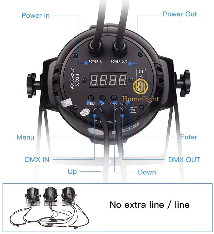 54x3w LED Par Can Lights IP65 5600K With 3in1 RGBW Color Mixing
