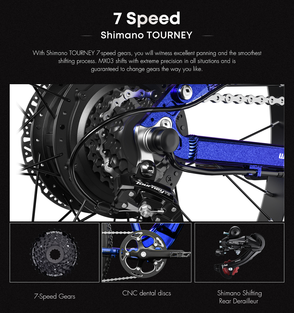 48V 1000W Power MTB Electric Mountain Bike With 17.5ah Lithium Battery Disc Brake