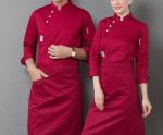 Designer Chef Uniforms Long Sleeve Tops + Apron Costumes Chef Overalls Kitchen