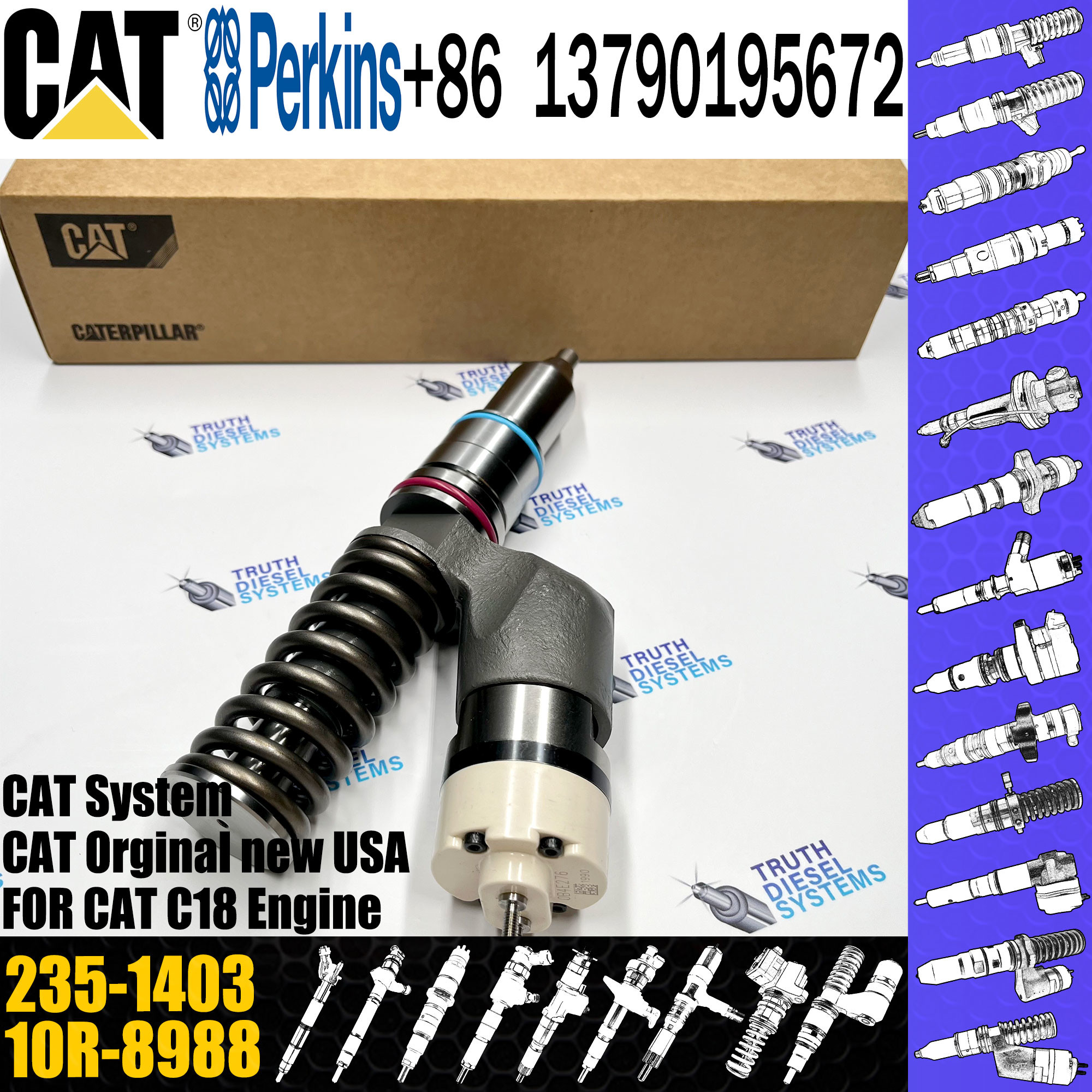 C18 Common Rail Fuel Injector 244-7716 200-1117 211-0565 211-3027 235-1401 235-1400 235-1403 for C-a-t excavator