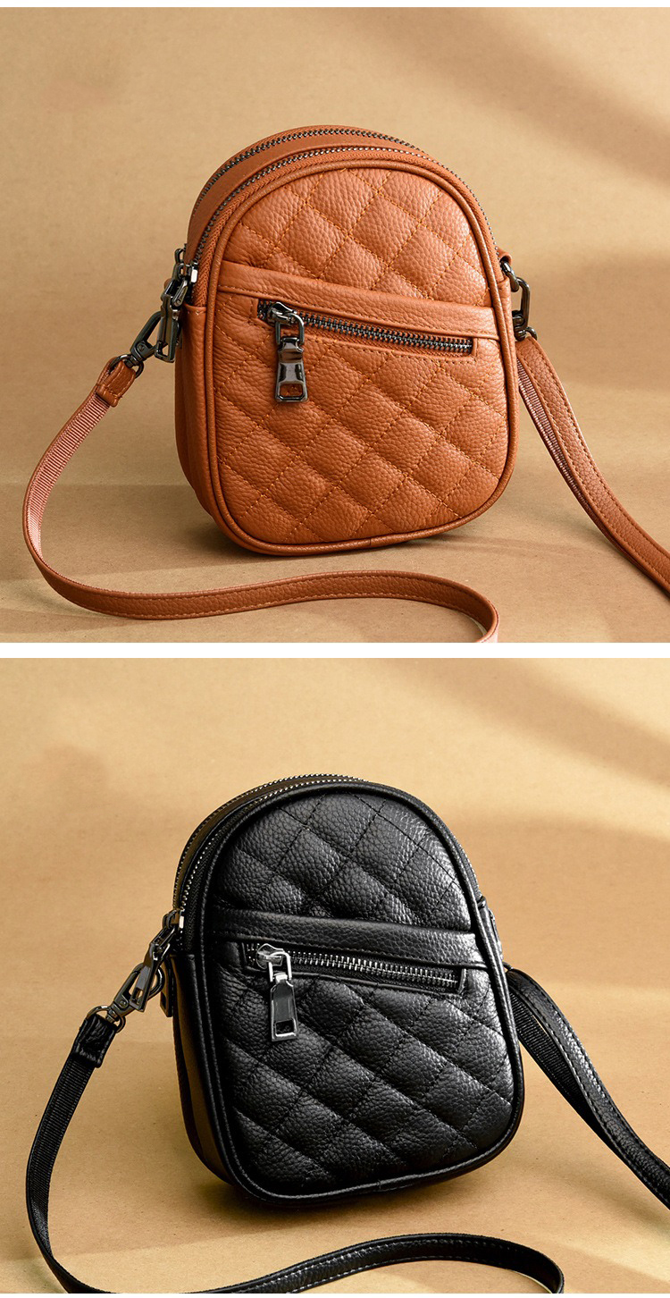 Genuine Leather Small Square Bag 2024 Women's Casual Versatile Shoulder Bag for Daily Life