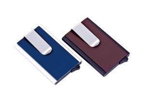 Wholesale RFID Blocking PU Aluminum Credit Card Holder With 8-10 Cards Capacity For Secure Organization from china suppliers