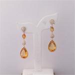 18K Yellow Gold Serpent Boheme 4 Motifs Earrings Citrine Pendant Earrings XS and