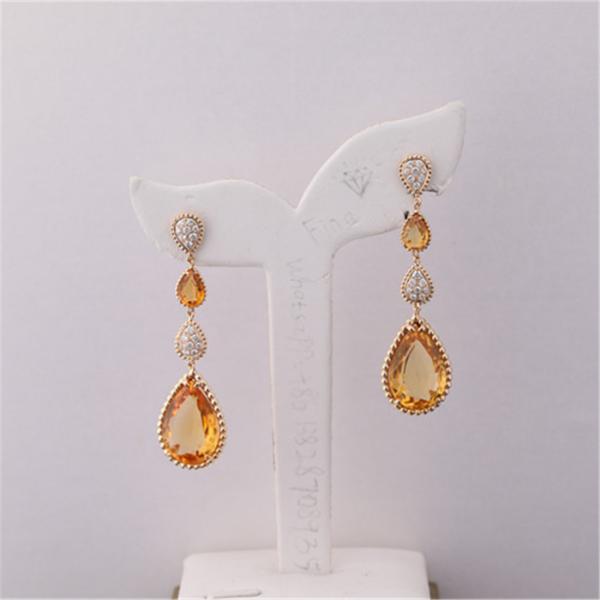 18K Yellow Gold Serpent Boheme 4 Motifs Earrings Citrine Pendant Earrings XS and