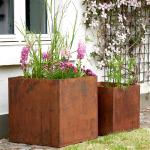 Custom Design Flower Pot Garden Metal Ornaments Corten Steel Landscape Planter