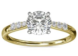 Wholesale Round Shape 9K Silver Ring With 6MM 1.0ct White Moissanite Stone from china suppliers