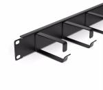 1U Rack Mount Horizontal Metal Cable Manager Single Sided 5 Snapin D Rings