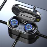 LED Digital Display 8mm BT5.0 Stereo Wireless Earphones Low Latency 300mAh