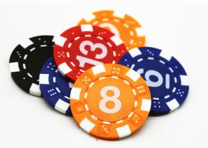China Multi Color Board Game Accessories / Blue Yellow PS ABS Plastic Poker Chip 40*3.3mm on sale