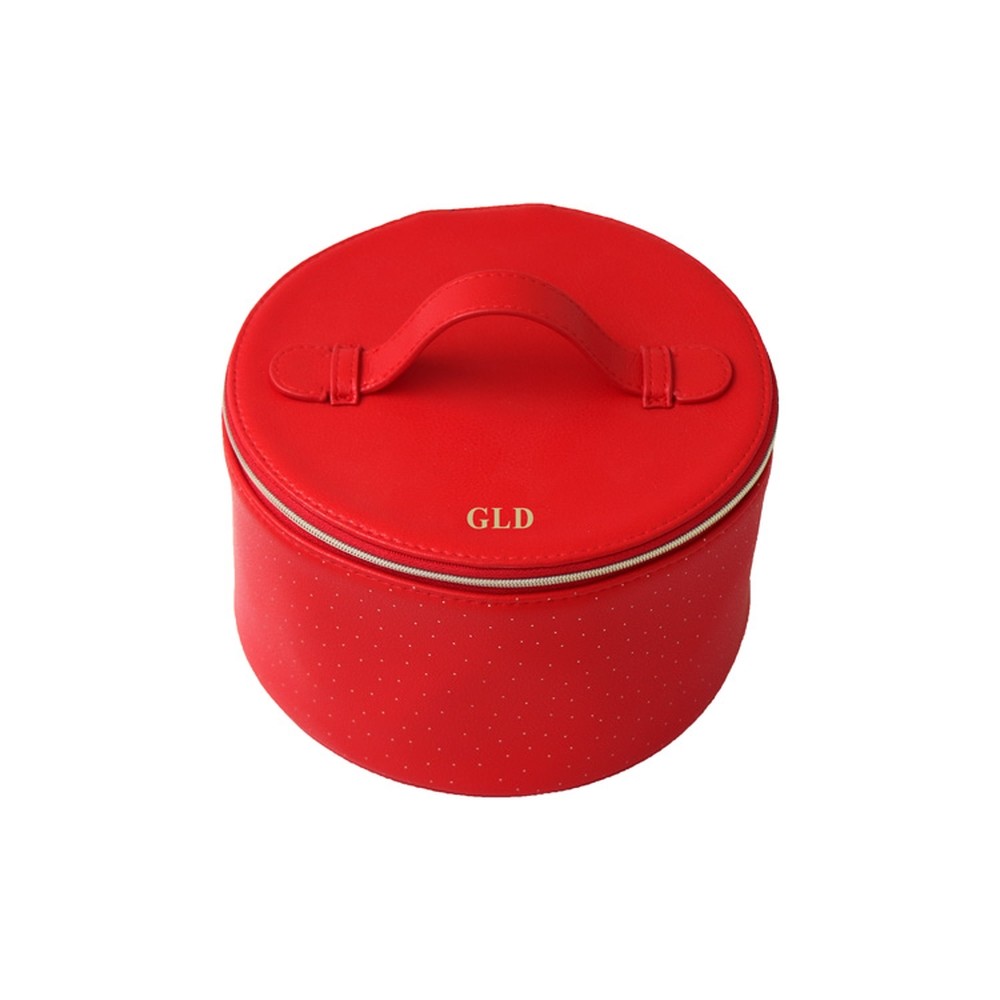 Cylindrical Leather Vanity Case