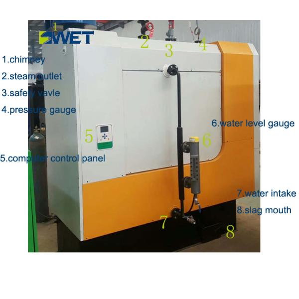 Small Biomass Pellet Industrial Steam Boiler Low Nitrogen 200kg/H Rated Evaporation