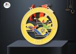 Custom Carnival Bespoke Medals Shiny Brass Plating Soft Enamel With 2 Eyes