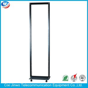 Wholesale 200KG 2 Post Open Rack With Castors RAL9004 Black 45U from china suppliers