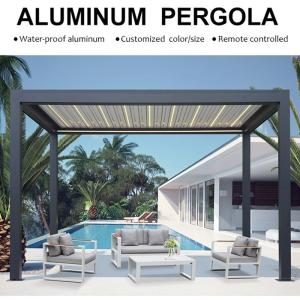 Wholesale Aluminum waterproof louvered gazebo outdoor bioclimatic awning louvered system roof pergola from china suppliers